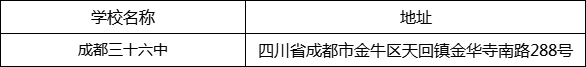 成都市成都三十六中地址在哪里？