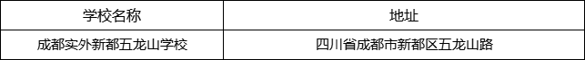 成都市成都實外新都五龍山學(xué)校地址在哪里？