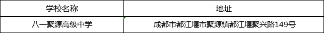 成都市八一聚源高級中學地址在哪里？