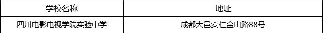成都市四川電影電視學院實驗中學地址在哪里？