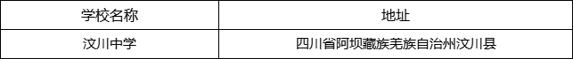 阿壩州汶川中學(xué)地址在哪里？