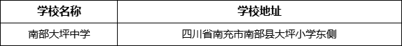 南充市南部大坪中學學校地址在哪里？