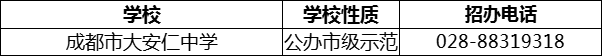 2024年成都市安仁中學(xué)招辦電話是多少？