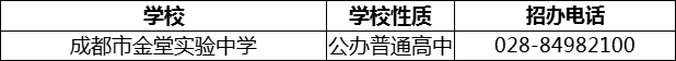 2024年成都市金堂實驗中學招辦電話是多少？