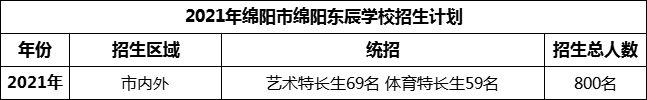 2024年綿陽(yáng)市綿陽(yáng)東辰學(xué)校招生計(jì)劃是多少？