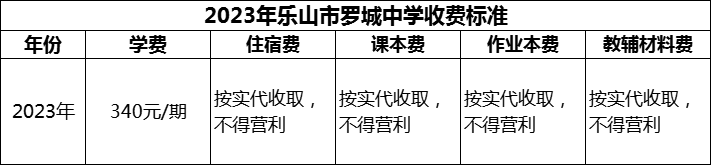 2024年樂(lè)山市羅城中學(xué)學(xué)費(fèi)多少錢？