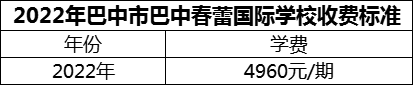 2024年巴中市巴中春蕾國際學(xué)校學(xué)費多少錢？