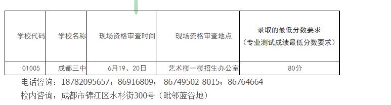 成都三中2019年本地藝體特長(zhǎng)生招生辦法