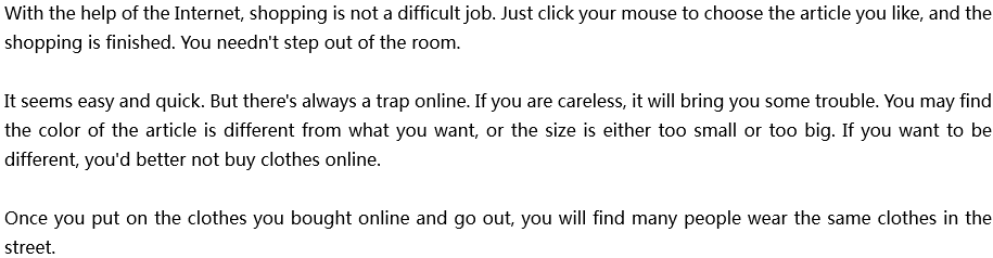 2020年中考英語滿分作文預(yù)測范文：Doing Shopping Online