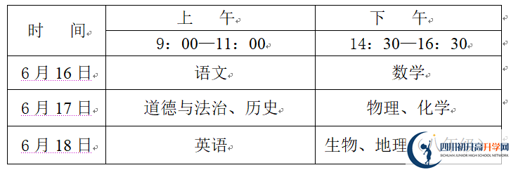 2022年廣安中考時(shí)間安排是怎么樣的？